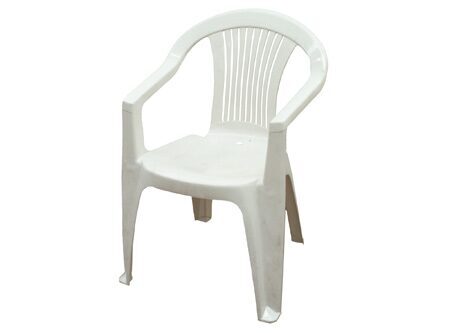 Silla de plástico blanca apilable para alquiler